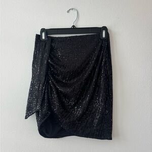 Elegant Black Sequin Skirt